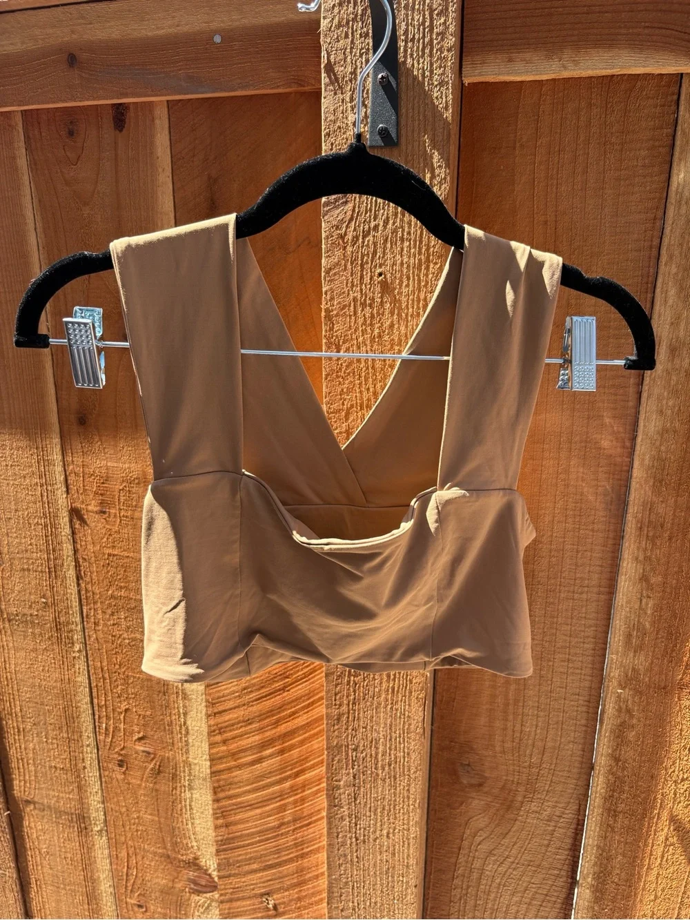 L*Space Tan Cross Back Bikini Swim Top Women’s Large Made in USA